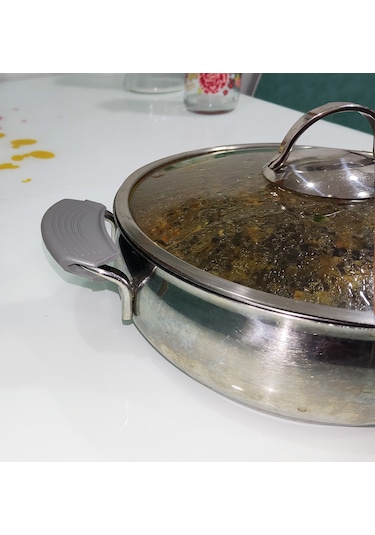 Silikon Tencere Tava Tutacağı Yanmaz Yapışmaz Tutamaç Set Gri