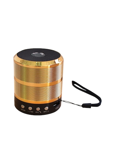 Xiyyadms Metal Bluetooth Hoparlör, Tf Kart/usb Desteği, 3w Güçlü Ses, Portatif Müzik Çalar Altın