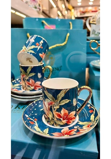 Roykıng Debora 6 Lı Kahve Fincanı Bone Chına Beyaz