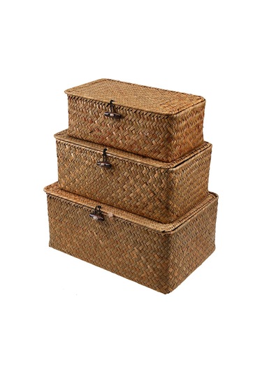 Suntek Magideal Ev Ve Banyo Organizasyonu İçin Kapaklı Seagrass Çok Renkli