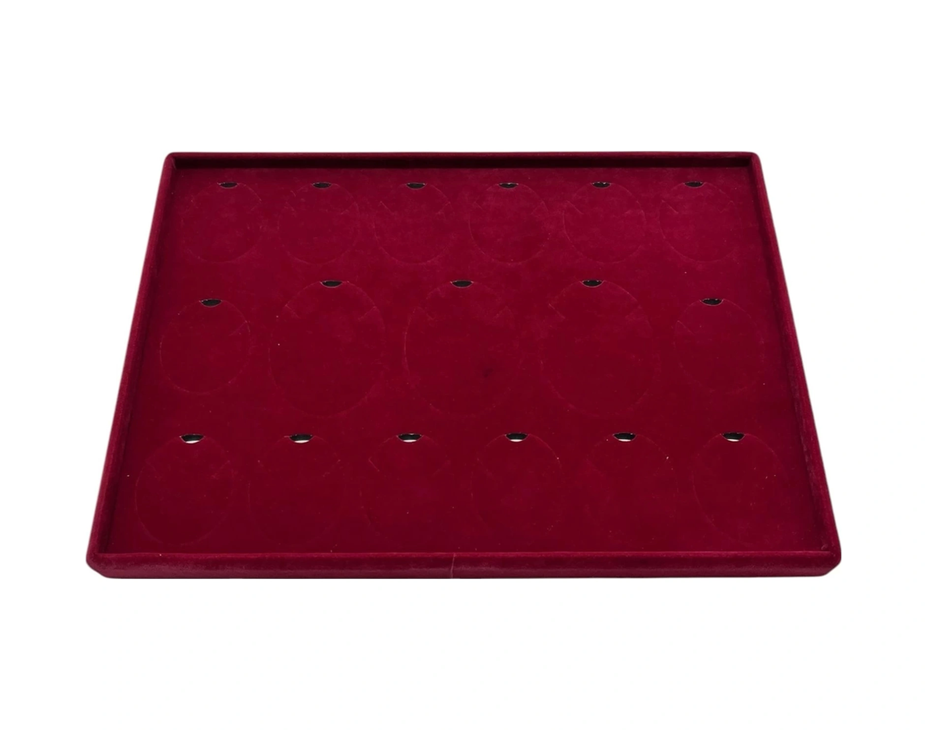 Süet Kumaş Bordo 34-24 Cm Ayaklı 17 Pedli Kolye Tabla Stand