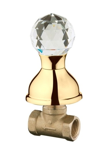 İtalyan Webert Karenina Ankastre Stop Valf 1/2'' Swarovsky Taşlı- Altın Krom