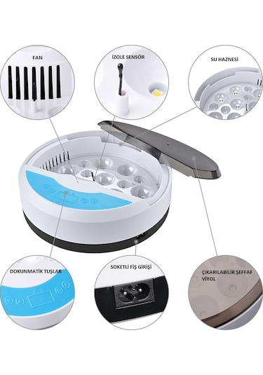 Yate10 Mini 9+4 Yumurtalı Otomatik Kuluçka Makinası