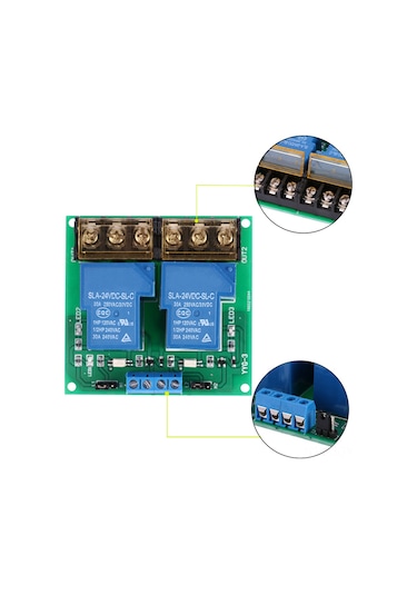 Youmex 24v Çift Yollu Röle Modülü - 30a Akım Kapasitesi, Optik Kopple İzole, Yüksek/düşük Seviye Tetikleyici Yyg-3