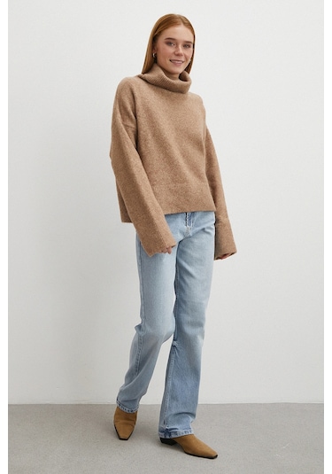 Yüksek Bel Straight Fit Jean Buz Mavisi Buz Mavisi