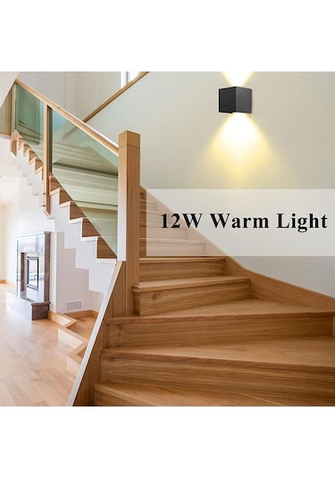 Led Su Geçirmez/su Geçirmez Değil Duvar Lambaları 6w 12w Duvar Işıkları Ev Bahçe Otu Odası Ac85-265v Dış Aydınlatma Aplik 56518788 Siyah