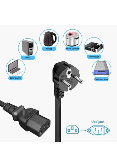 1.5 Metre C13 Power Kablo Bilgisayar Pc Kasa Monitör Güç Kablosu 150cm