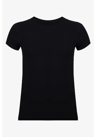 Erkek 2'li Basic Likralı T-shirt 9012 Siyah