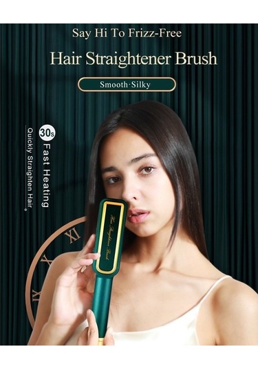 Venturemart Eu Plug Hot Combs Anti-haşlanma Saç Düzleştirici Fırça Seramik Bukle Makinesi Elektrikli Fır