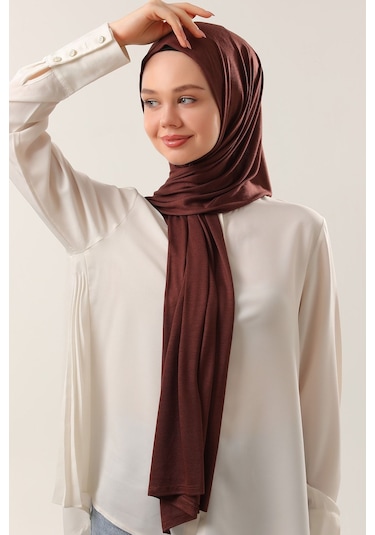 Melodi Scarf Tesettür Penye Şal Acı Kahve Acı Kahve