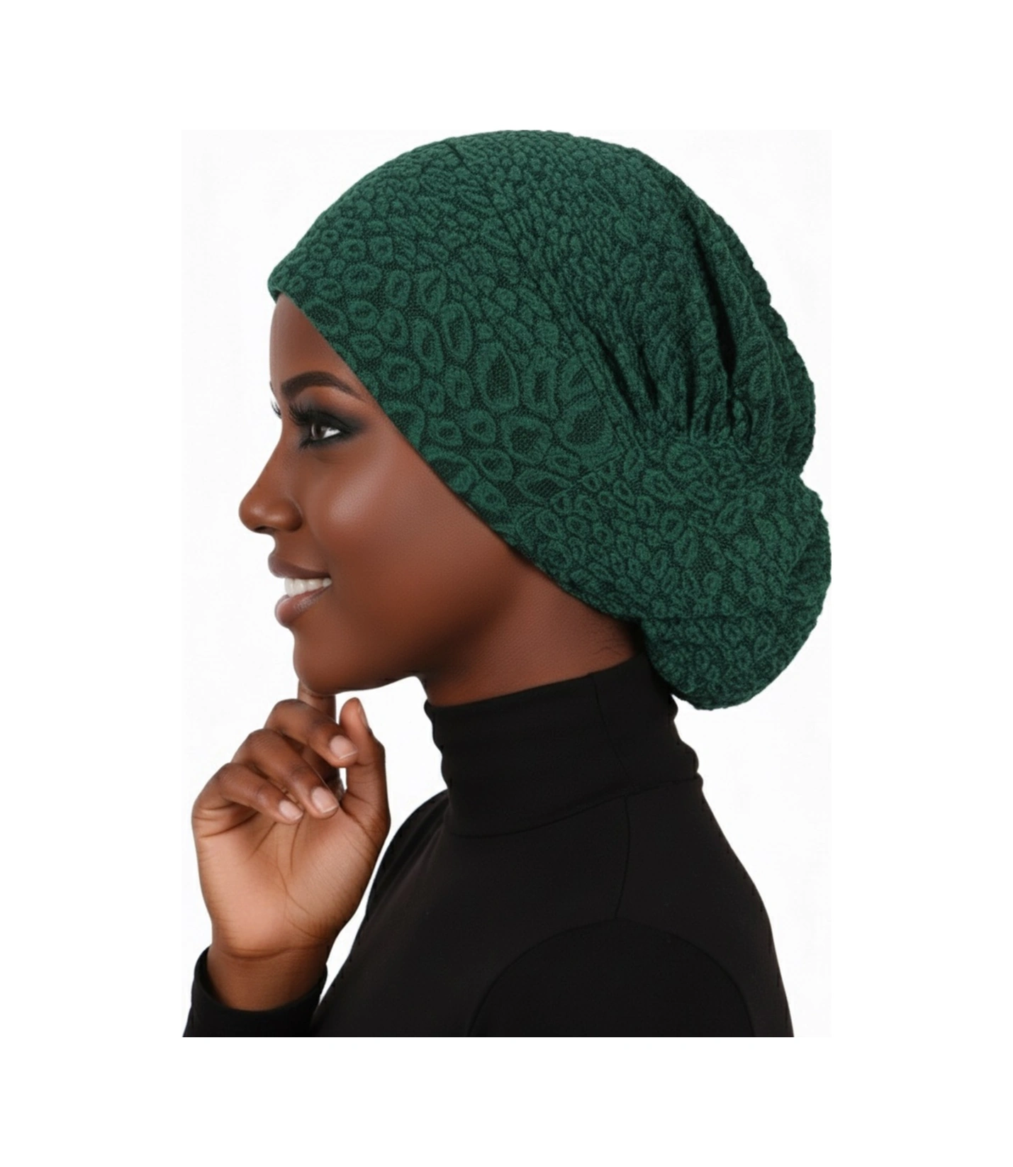 Topuzlu Brokar Hürrem Rengi Hazır Türban Tesettür Bone Hürrem