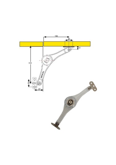 Şeffaf Lale Makas Mobilya Kalkar - Düşer Kapak Bar Makası