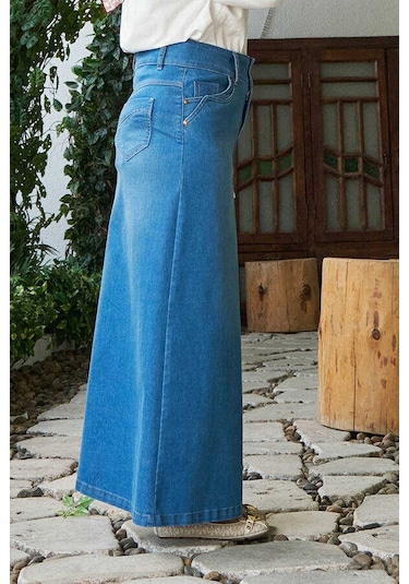 Neways 2058-denim Etek Mavi Mavi