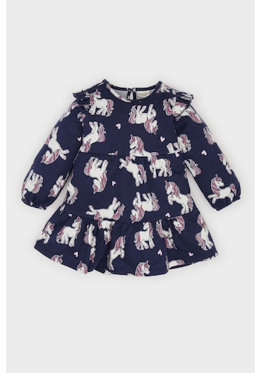 DeFacto Kız Bebek Unicorn Baskılı Uzun Kollu Sweat Elbise D5632A524WNNV241 Lacivert DeFacto Kız Bebek Unicorn Baskılı Uzun Kollu Sweat Elbise D5632A524WNNV241 Lacivert