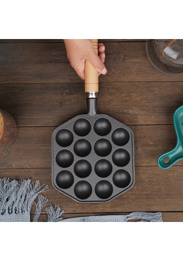 Mufunye 14 Lü Demir Döküm Ev Kullanıma Uygun Yumurta Köfte Midye Balık Topu Kalıbı, Kaynamaz, Çeşitli Yemekler İçin Dayanıklı Ve Temizlenmesi Kolay Diğer