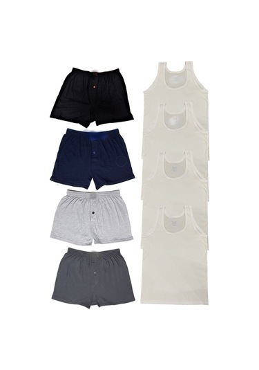 Erkek 4 Adet Boxer 4 Adet Atlet-8Li Paket 001