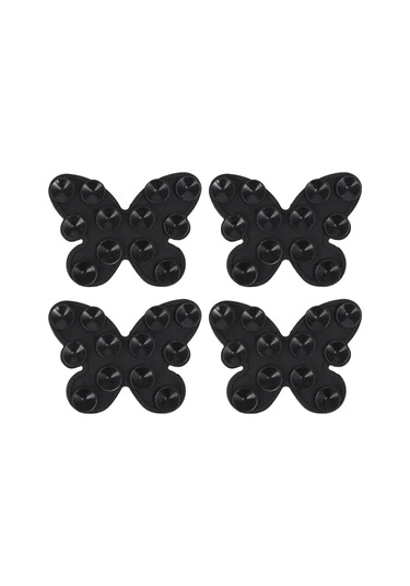 Goldenqian Güçlü Çift Taraflı Vantuz Telefon Tutucu Standı İphone 16 Samsung Xiaomi Evrensel Kaymaz Silikon Emme Braketi Black 4pcs Black 4pcs