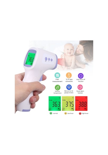 Temassız Ateş Ölçer Kızıl Ötesi Vücut ve Alından Termometre