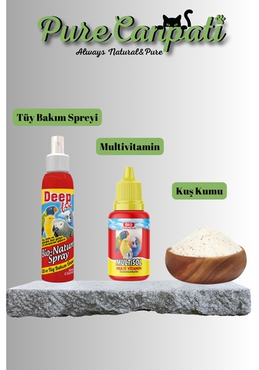 Purecanpati Tüy Bakım Multivitamin Ve Kuş Kumu Seti