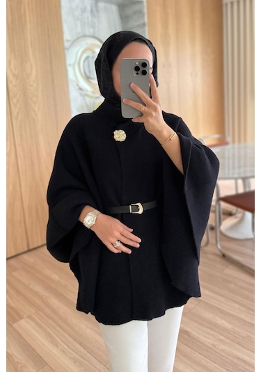 Kemerli Sakallı Panço - Siyah Siyah