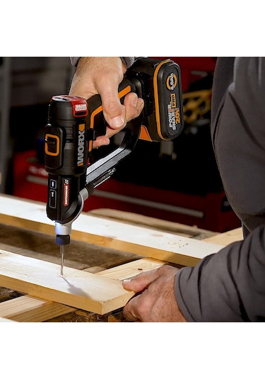 WORX WX177 20V 2.0Ah Li-ion Döner Kafa ve Çift Mandrenli Profesyonel Kömürsüz Şarjlı Matkap + 6 Parça Uç