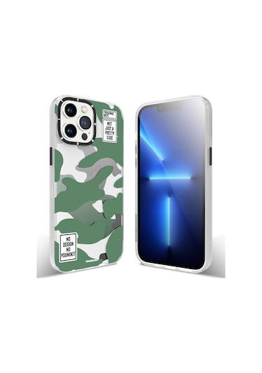 Youngkit iPhone Uyumlu 13 Pro Max Kılıf Baskılı Desenli YoungKit Kamuflaj Serisi Kapak ZORE-220133