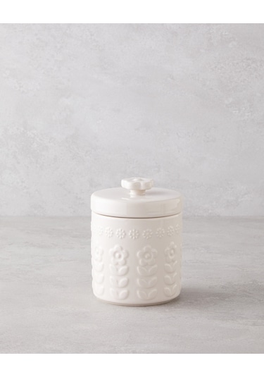 English Home Soft Bloom Stoneware Kavanoz 15 Cm Krem Krem