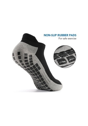 Yuntech01 Kavrama Destekli Nefes Alabilir Spor Çorapları - Kaymayan Tabanlı Futbol Ve Yoga İçin Siyah