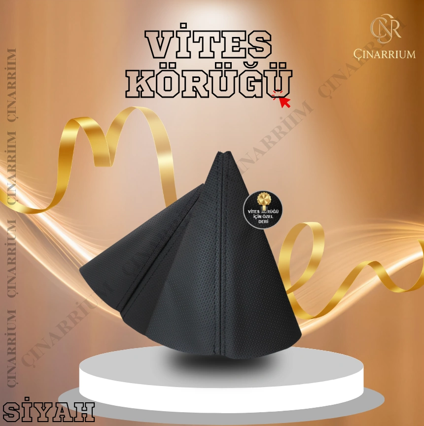 Skoda Rapid Siyah Nokta Desenli Deri Spor Dikiş Vites Körüğü Çok Renkli