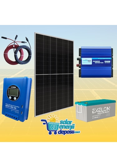 Solar Enerji Deposu 1500w Orta Seviye Güneş Enerjisi Paketi Ev Tipi Solar Sistem