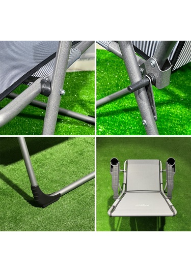 Argeus Rock Katlanabilir Kamp Sandalyesi Bardaklı - Kül Gri A-14 Çok Renkli