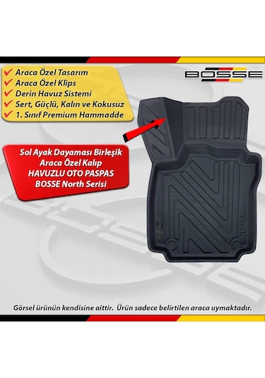 Renault Clio 4 Paspas Araca Özel 2012-2019 Derin Havuzlu North Serisi