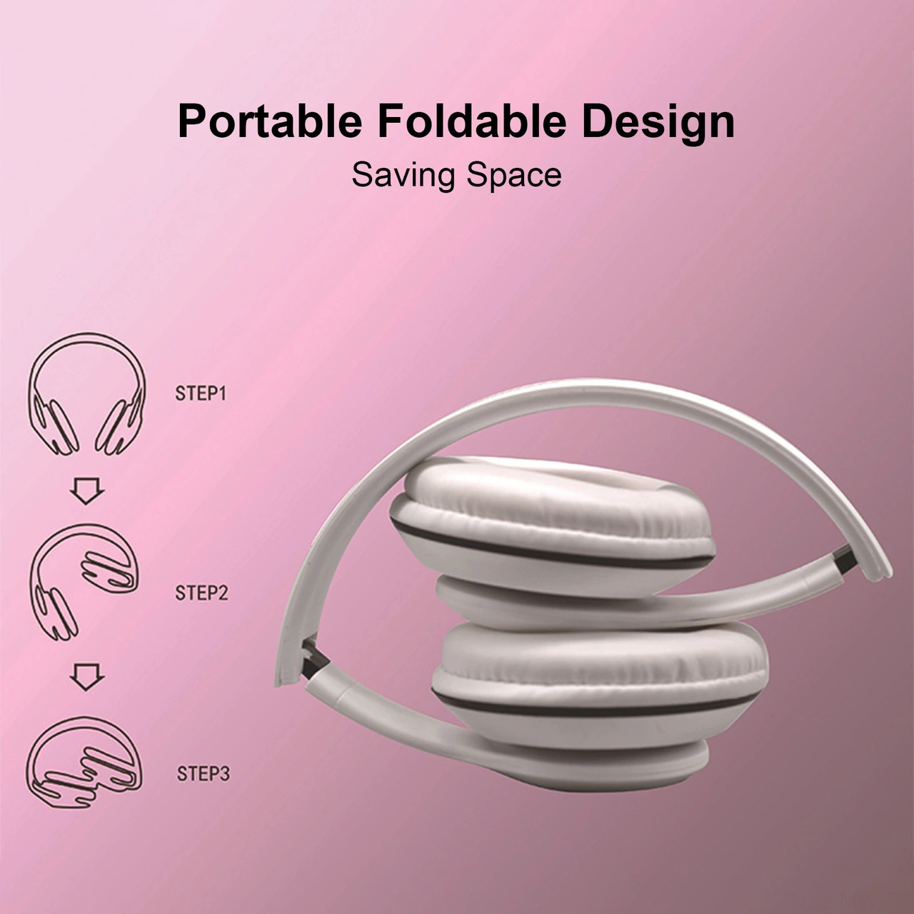 Moveevo Kablolu Kulaküstü Mikrofonlu Oyuncu Kulaklığı, 40mm Hoparlör, 3.5mm Giriş, Bilgisayar/telefon Uyumlu, Siyah