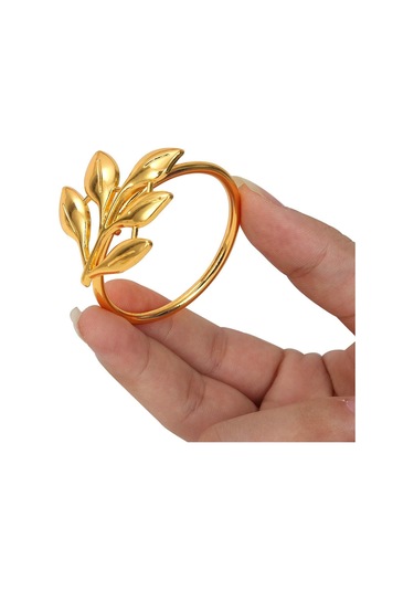 Konesam 24k Altın Renkli Metal Yapım Akşam Yemeği Servisi Masa Dekorasyonu, Dayanıklı Ve Pratik Mangal Napkin Ring
