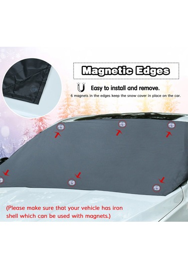 Youtek Manyetik Ön Cam Koruması Kar, Buz Ve Güneşe Karşı Tam Koruma Çoğu Araç İçin Uygun