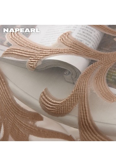 Kahverengi 1 Pc Napearl Jakarlı Sırf Ev Dekor Için Jakarlı Tül Perde