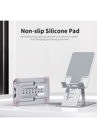 Pazly 7 Seviyeli Yükseklik Ayarlanabilir Bilgisayar Standı, Katlanır Telefon Standı, Ultra İnce Alüminyum T Standı