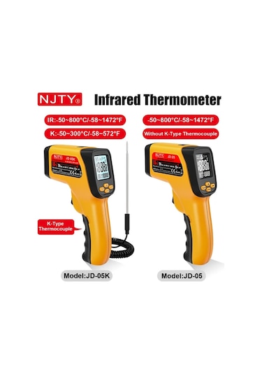 Boatshop1 Jd-05 Njty Kızılötesi Termometre Uçlu Temasız Sıcaklık Ölçümü 50 800 C K Tipi Termokupl Endüstriyel Otomotiv