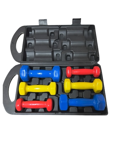 6 Kg Vinly Kaplı Dipping Dumbbell Set Kadınlar İçin Çantalı Dambı