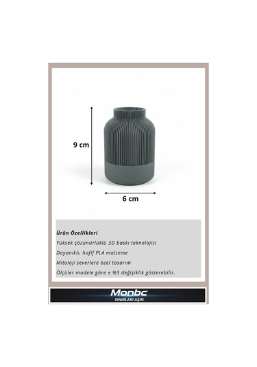 Monbc Modern Japon Mini Vazo 3d Tasarım Dekoratif Biblo, Hediyelik Ve Ev Ofis İçin Şık Aksesuar
