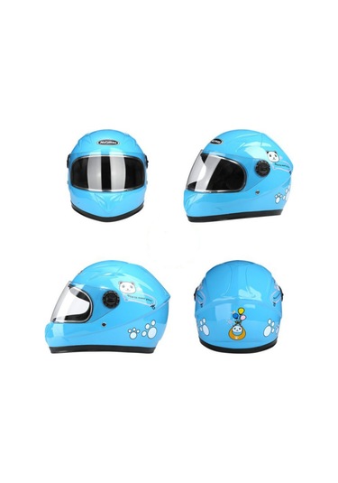 Çocuk Kask Çocuk Kask Elektrikli Araba Kask Sonbahar Ve Kış Erkek Ve Kadın Kask-mavi Blue