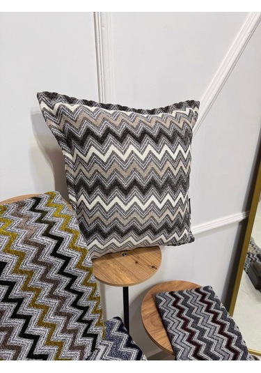 Nivemeshome Sütlü Kahve Gri Elyaf Dolgulu Kırlent Kılıfı 45x45 Sütlü Kahve-gri