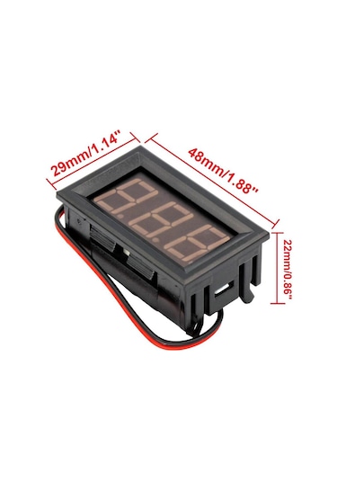 0.56 İnç Dc 0-100v Dijital Voltmetre Panel Tipi Mavi Renk 3 Telli