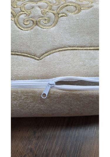 Laura Kadife Gold Nakışlı Hurç Küçük Boy 30x35x15 Cm Söz Çeyizlik Nişan Düğün Gelin Bohçası Vizon