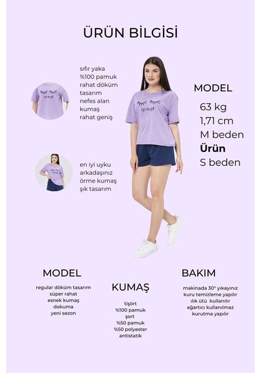 Bella Dossi Pamuklu Kısa Kollu Baskılı Şortlu Kadın Pijama Takımı Mor
