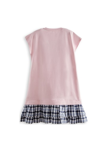 Denokids Unicorn Rock Kız Çocuk Ekose Elbise Renkli Çok Renkli