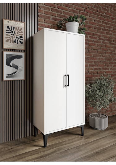 Afilli Viyana 2 Kapaklı Kiler Dolabı Çok Amaçlı Tamamı Mdf Beyaz
