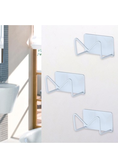 Suntek Mutfak Sünger Tutucu Çamaşırhane Su Geçirmez Kanca Beyaz 3 Parça Çok Renkli