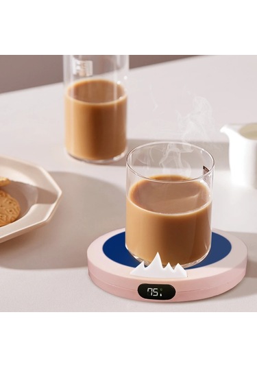 Kahve Kupa Isıtıcı Ped Bardak Isıtıcı Coaster Sabit Sıcaklık Isıtma Usb Pink Pembe