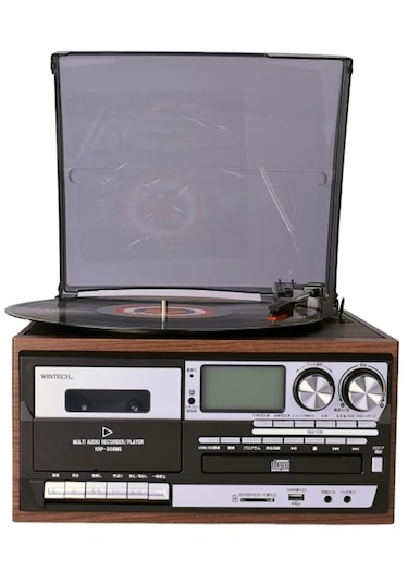 Ultratekno KN-110 Vintage Plak CD Kaset USB Bluetooth TF AUX  Özelikli Pikap